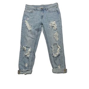 BDG Denim Urban Outfitters Distressed Crop Slim Skinny Jeans Boho Streetwear